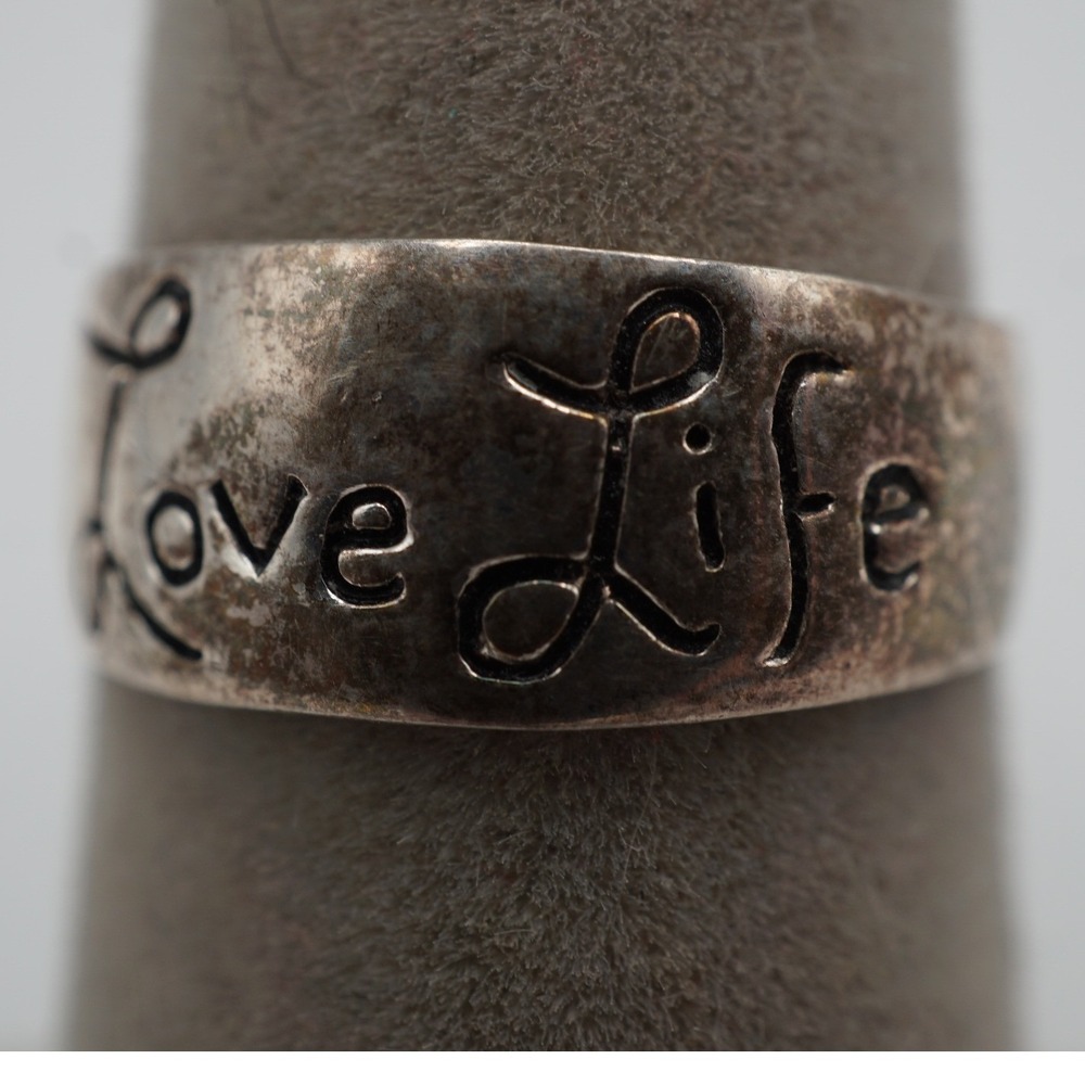 Sterling Silver Love Life Be Brave Engraved Band Ring Size 6.5 925 Inspirational - Picture 1 of 6
